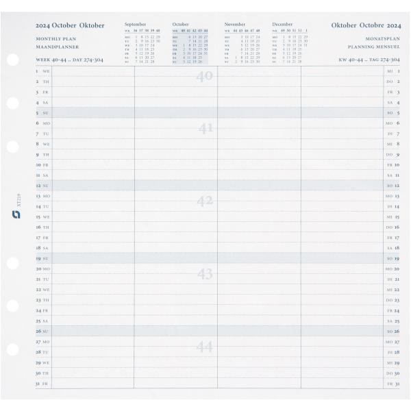 SUCCES Standard Monatspläne 2024 43209000024U 2J, 95x171mm, d/f/nl/e