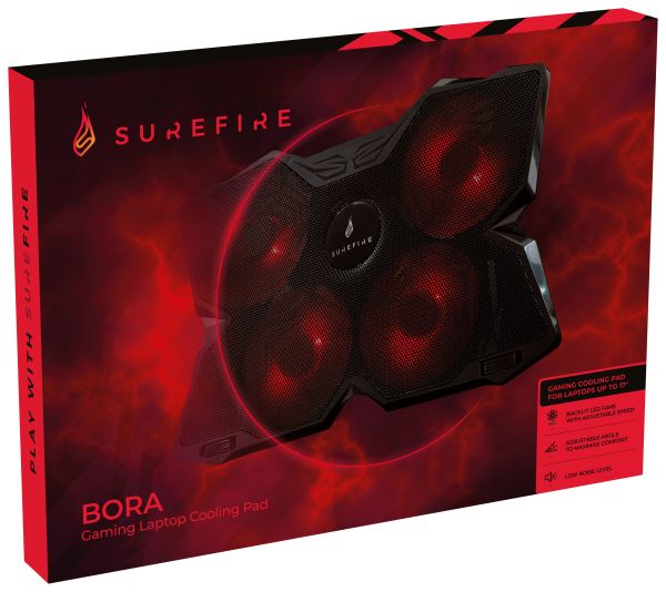 SUREFIRE Laptop Cooling Pad 48819 Bora Gaming Red