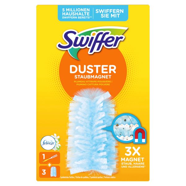 SWIFFER Staubmagnet Starterset 970084 Febrezeduft Griff + 3 Tücher