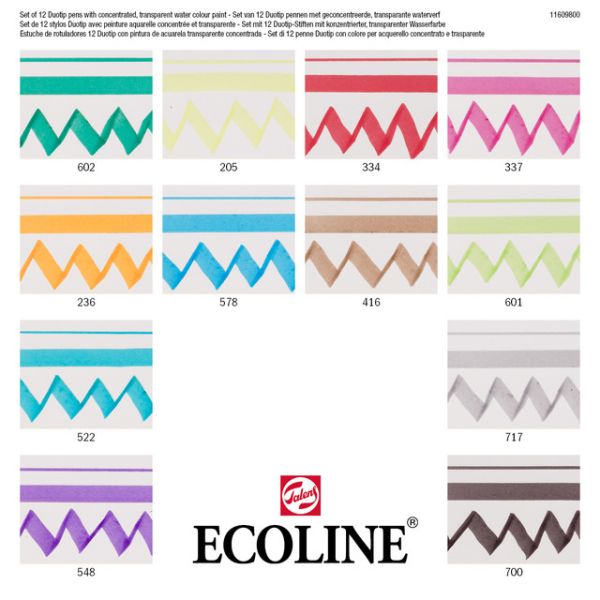 TALENS Ecoline Duotip Basic Set 11609800 12 Farben