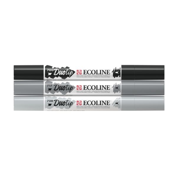 TALENS Ecoline Duotip Set 11609902 schwarz-grau 3 Stück