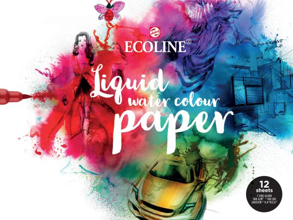 TALENS Papier Ecoline Mix 24x32cm 91582430 290g 12 Blatt, geleimt