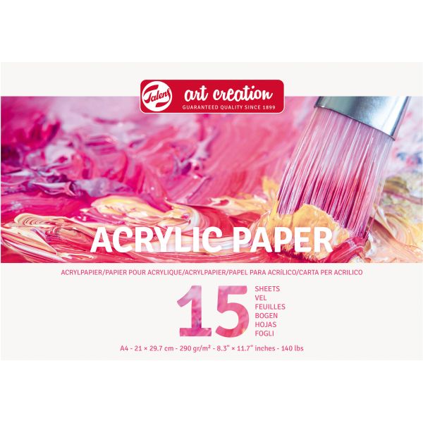 TALENS Acrylicpapier 9316002M A4, 15 Blatt, 290 g/qm