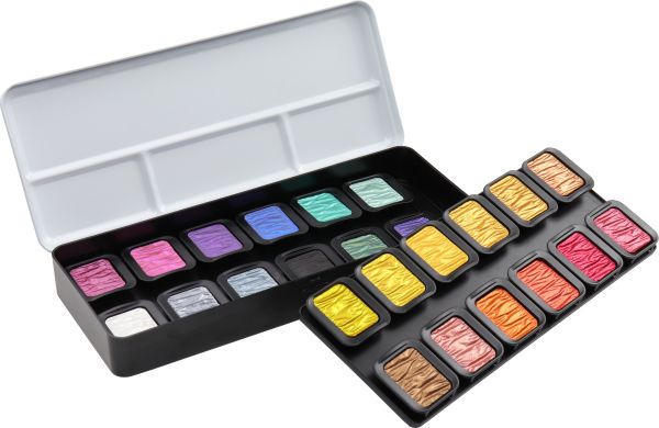 TALENS Perlglanzfarbe Finetec Box F2400 Essentials Colourful 24 Farben