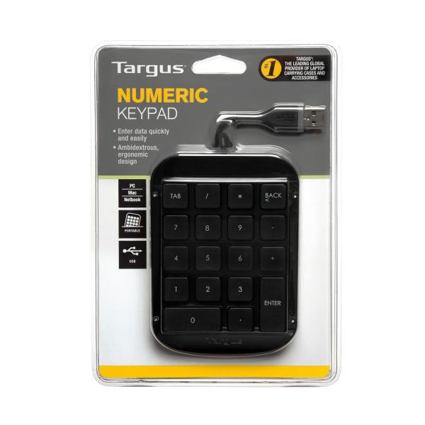 TARGUS Wired USB Numeric Keypad AKP10EU USB Port Black