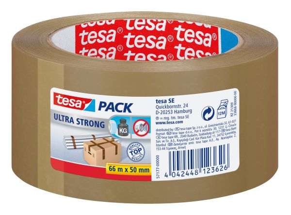 TESA Tesapack ultra strong 50mmx66m 571770000 braun, reissfest