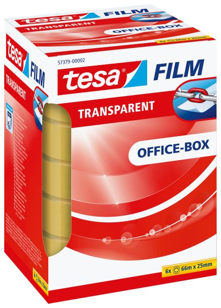 TESA tesafilm transparent 25mmx66m 573790000 5 Rl. + 1 Rl. in Office-Box