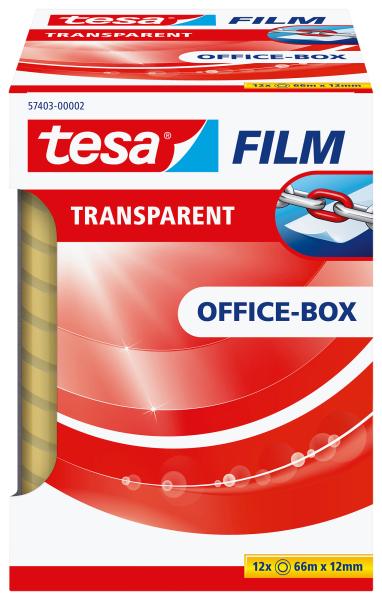 TESA Film Officebox 12mmx66m 574030000 Transparent 12 Stück