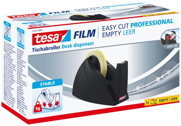 TESA Tischabroller EasyCut Prof. 574220000 schwarz, für 25mm Rollenbreite