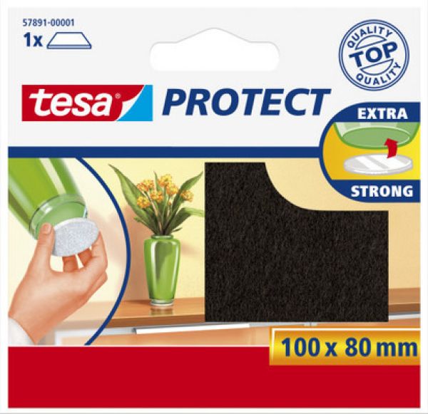 TESA Protect Filzgleiter 100mmx80mm 578910000 braun, zuschneidbar, kratzfest