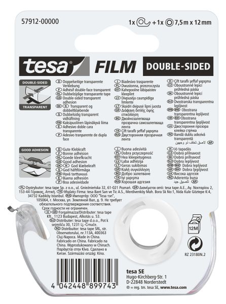 TESA Klebeband tesafilm 12mmx7.5m 579120000 transp., doppels.,auf Abroller