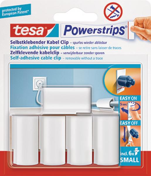 TESA Powerstrips Kabel-Clip 580350001 bis 8mm Kabelstärke 5 Stück