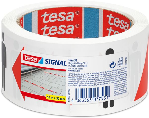 TESA Warnband Social Distancing 58263-00000 rot, weiss, schwarz 50mmx50m