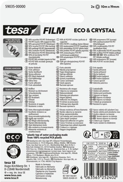 TESA Tesafilm eco&crystal 10mx19mm 59035-00000 Klebeband 2 Stück