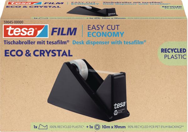 TESA Tesafilm eco&crystal 10mx19mm 59045-00000 Tischabroller schwarz 1 Stück