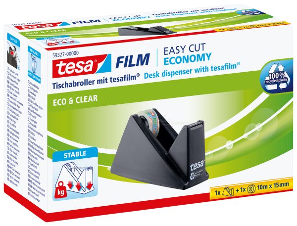 TESA Tischabroller Pack ecoLogo 593270000 schwarz, 1 Rl. eco&clear