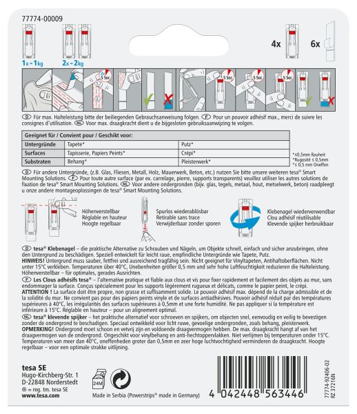 TESA Klebenagel 4x1 kg 77774-00009 Tapete, Putz