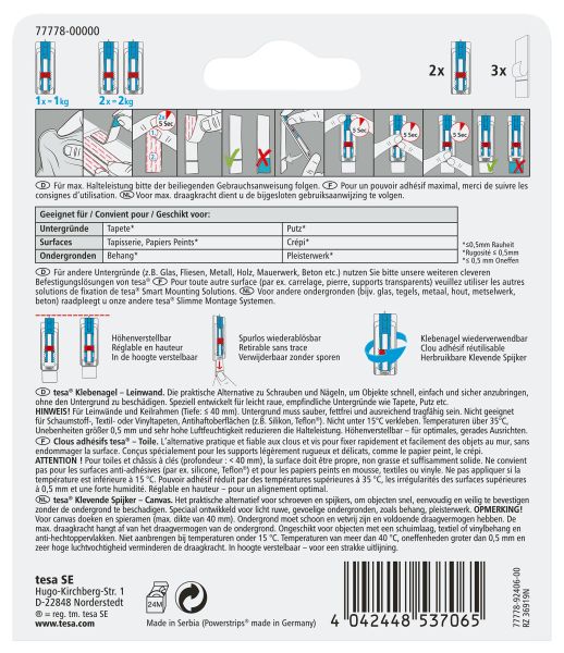 TESA Klebenagel 2x1kg 77778-00000 Tapete & Putz