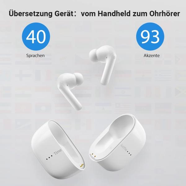 TIMEKETTLE M3 Translator Earphones M3 OFF Offline Version White