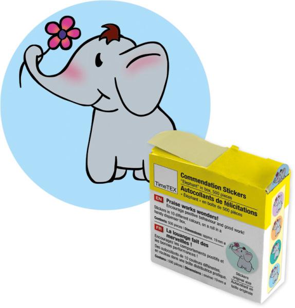 TIMETEX Belobigungs-Aufkleber 62654 Elefant 500 Stück