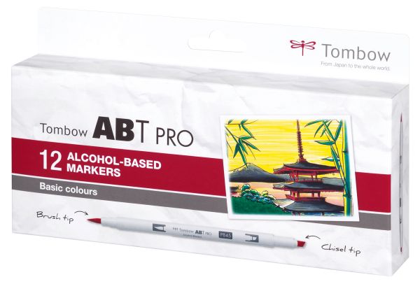 TOMBOW Dual Brush Pen ABT PRO ABTP-12P-1 Basic Colours 12 Stück