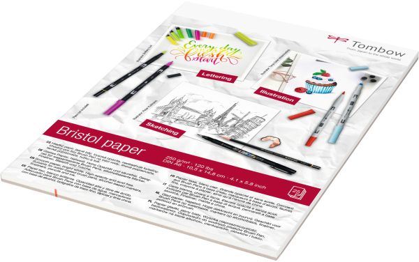 TOMBOW Zeichenblock Bristol A6 PB-MARK-COV 250g, 25 Blatt