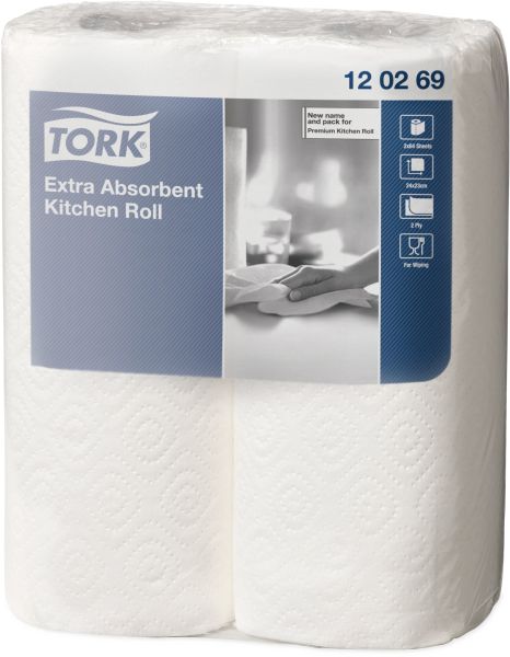 TORK Küchenrolle 473488 weiss, 2-lagig 2 Stück