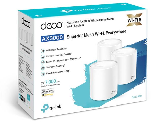 TP-LINK Whole-Home Wi-Fi System Deco X60 AX3000(3-Pack) white