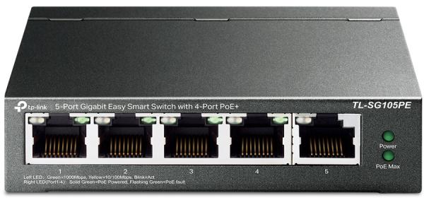 TP-LINK 5-Port Easy Smart Switch TL-SG105PE with 4-Port PoE