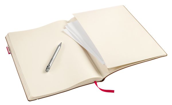 TRANSOTYPE senseBook RED RUBBER A4 75020402 kariert, L, 135 Seiten beige