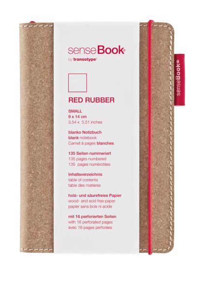 TRANSOTYPE senseBook RED RUBBER A6 75020600 blanko, S, 135 Seiten beige