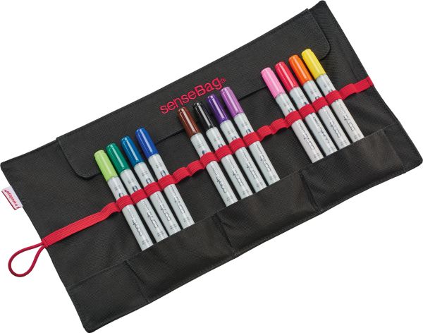 TRANSOTYPE senseBag Stifte Roll-Etui 76012018 schwarz 375x200mm