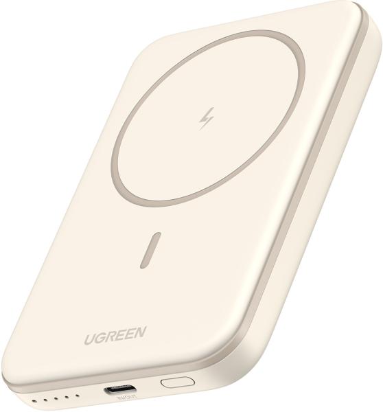 Ugreen magnetic power bank 5000mah 25207 15w, wireless, beige - Ugreen-25207-6941876222070