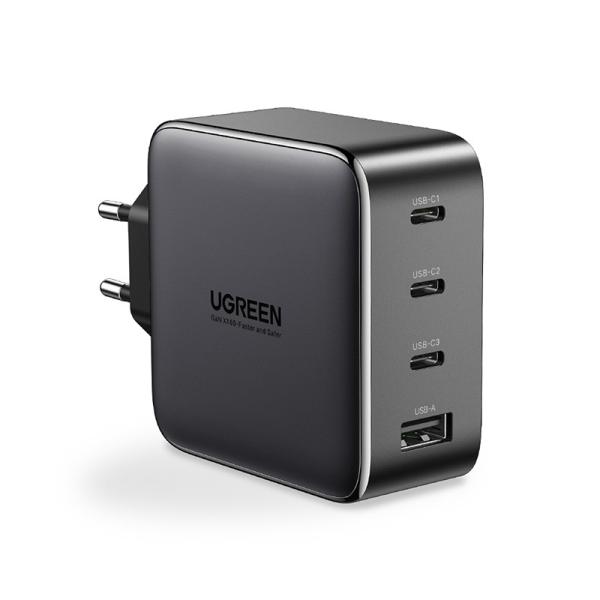 UGREEN USB Wall Charger 100W 4-Port 40747 PD GaN 3xUSB-C,1xUSB-A,Grey