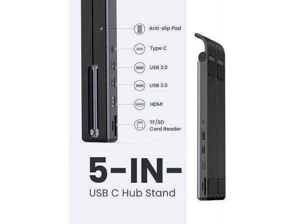 UGREEN Dock. Station Notebook Stand 80551 HDMI,2xUSB-A,USB-C,SD TF,Bl.