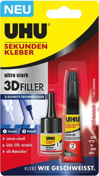 UHU Sekundenkleber 3D-Filler 45480 ultra stark 30g