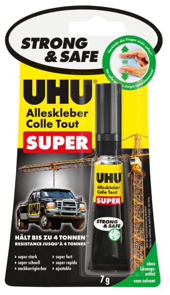 UHU Alleskleber Super Strong+Safe 46960 transparent, geruchlos 7g