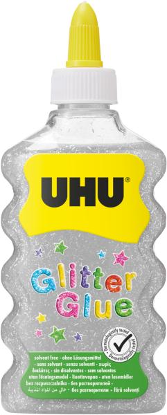 UHU Glitter Glue Maxi 510572 silber, 185g