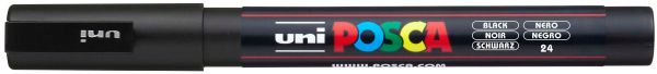 UNI-BALL Posca Marker 0,9-1,3mm PC-3M BLACK schwarz, Rundspitze