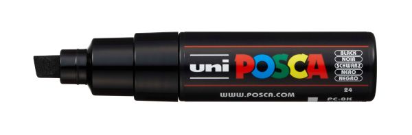 UNI-BALL Posca Marker 8mm PC-8K BLACK schwarz, Keilspitze