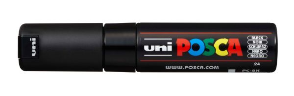 UNI-BALL Posca Marker 8mm PC-8K BLACK schwarz, Keilspitze