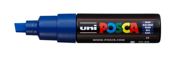 UNI-BALL Posca Marker 8mm PC-8K BLUE blau, Keilspitze