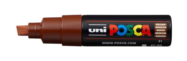 UNI-BALL Posca Marker 8mm PC-8K BROWN braun, Keilspitze