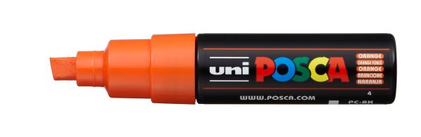 UNI-BALL Posca Marker 8mm PC-8K ORANGE orange, Keilspitze