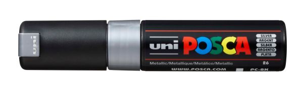 UNI-BALL Posca Marker 8mm PC-8K SILVER MET silber, Keilspitze