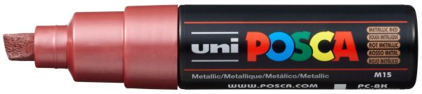 UNI-BALL Posca Marker 8mm PC8K MET. RE MET rot, Keilspitze