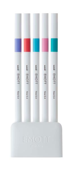 UNI-BALL Fineliner Emott 0.4mm PEM-SY_5C_NO.5 candy pop 5 Stück