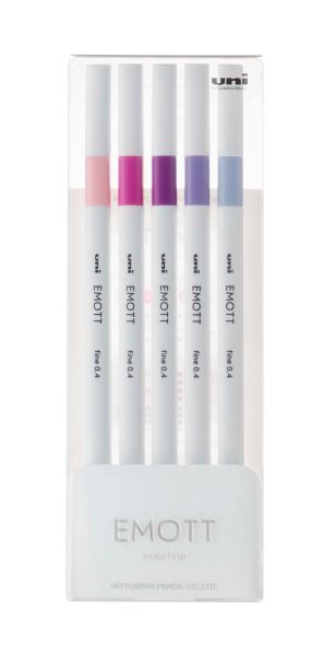 UNI-BALL Fineliner Emott 0.4mm PEM-SY_5C_NO.7 floral 5 Stück