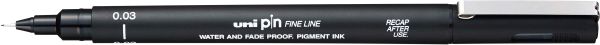 UNI-BALL Fineliner Pin 0.03mm PIN003-200(S) Black schwarz