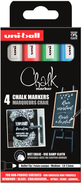 UNI-BALL Chalk Marker 1.8-2.5mm PWE-5M4PAS15 Rundspitze 4 Stück